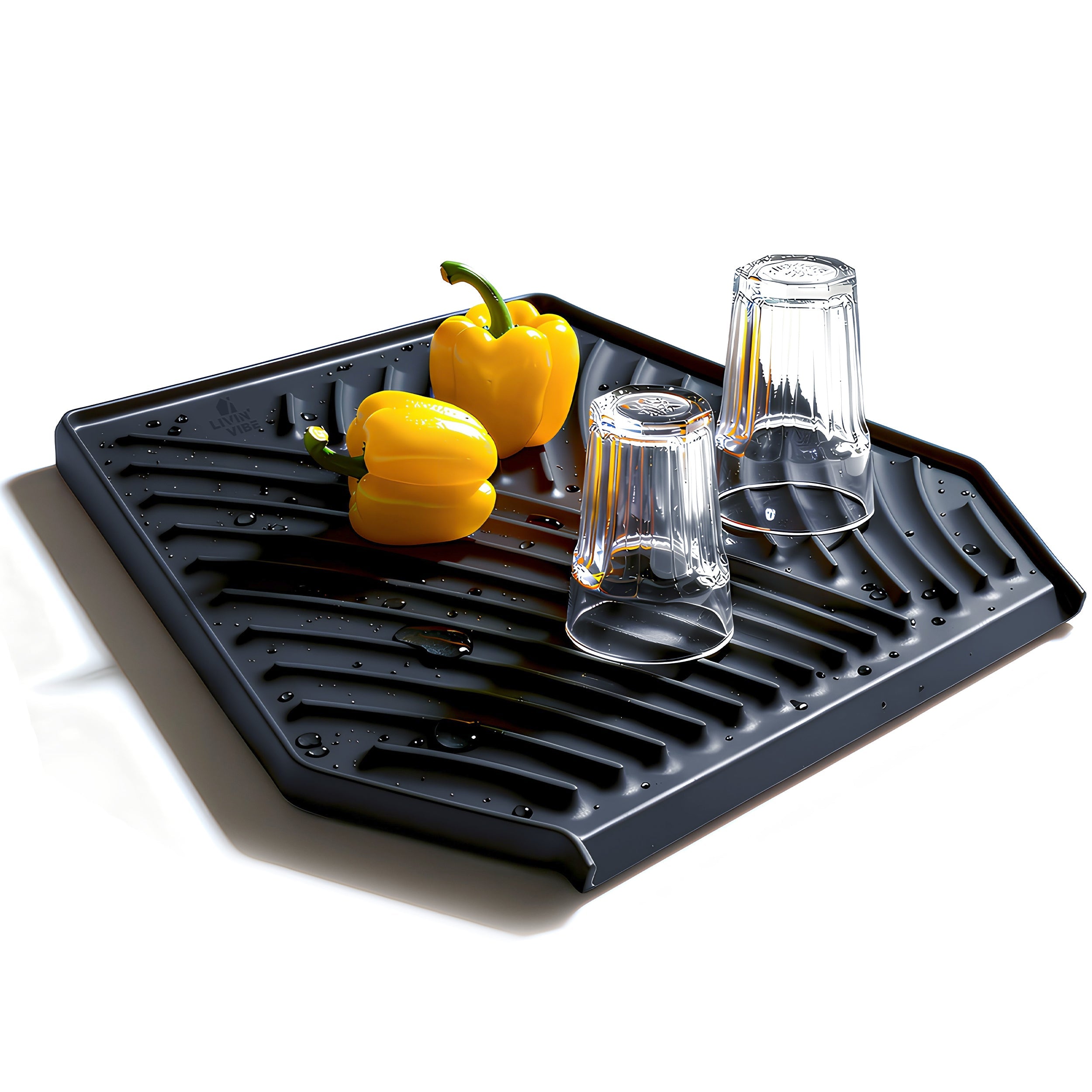 Silicone Dish Drying Mat 19.3’’ x 13’  Greige