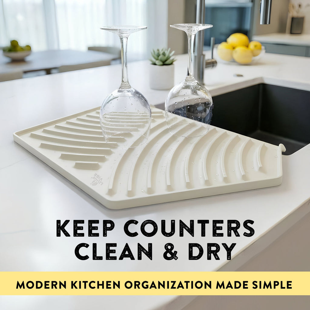 Silicone Dish Drying Mat 19.3’’ x 13’  Greige