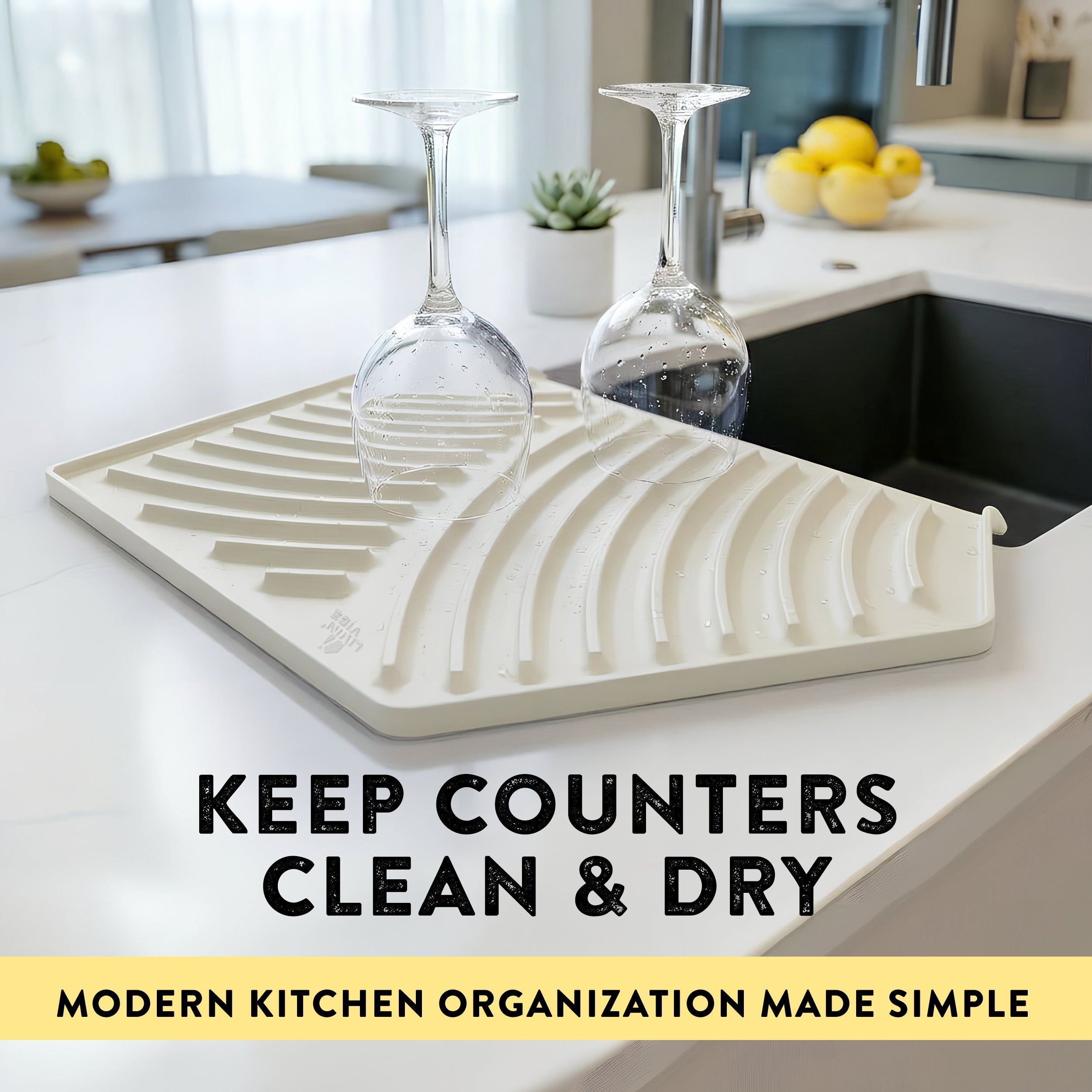 Silicone Dish Drying Mat 19.3’’ x 13’  Greige